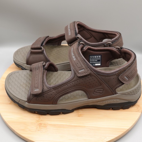 Skechers Tresmen‎ Garo Sandals Mens 9 Brown Relaxed Fit Strap Sandals 204105 - Picture 1 of 9